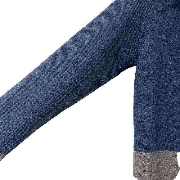 A.Ida Blue Colorblock Made in Italy Wool One Button Long Cardigan Womens Small - Picture 3 of 6